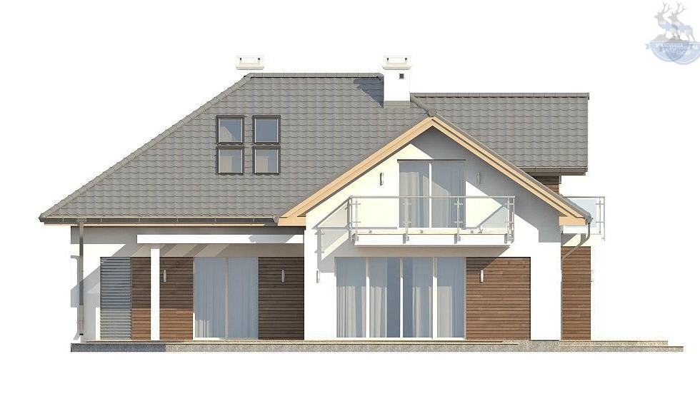 КД-200: двухэтажный каркасный дом