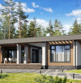 КД-1020: современный каркасный дом с плоской крышей