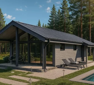 Каркасная бана по проекту КБ-50