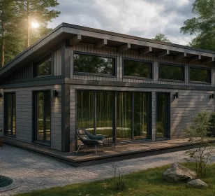 Каркасная бана по проекту КБ-70