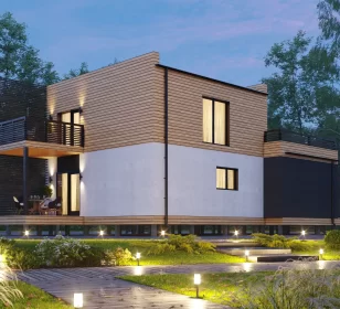 КД-1170: каркасный дом с плоской кровлей