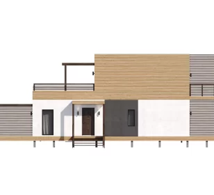 КД-1170: каркасный дом с плоской кровлей