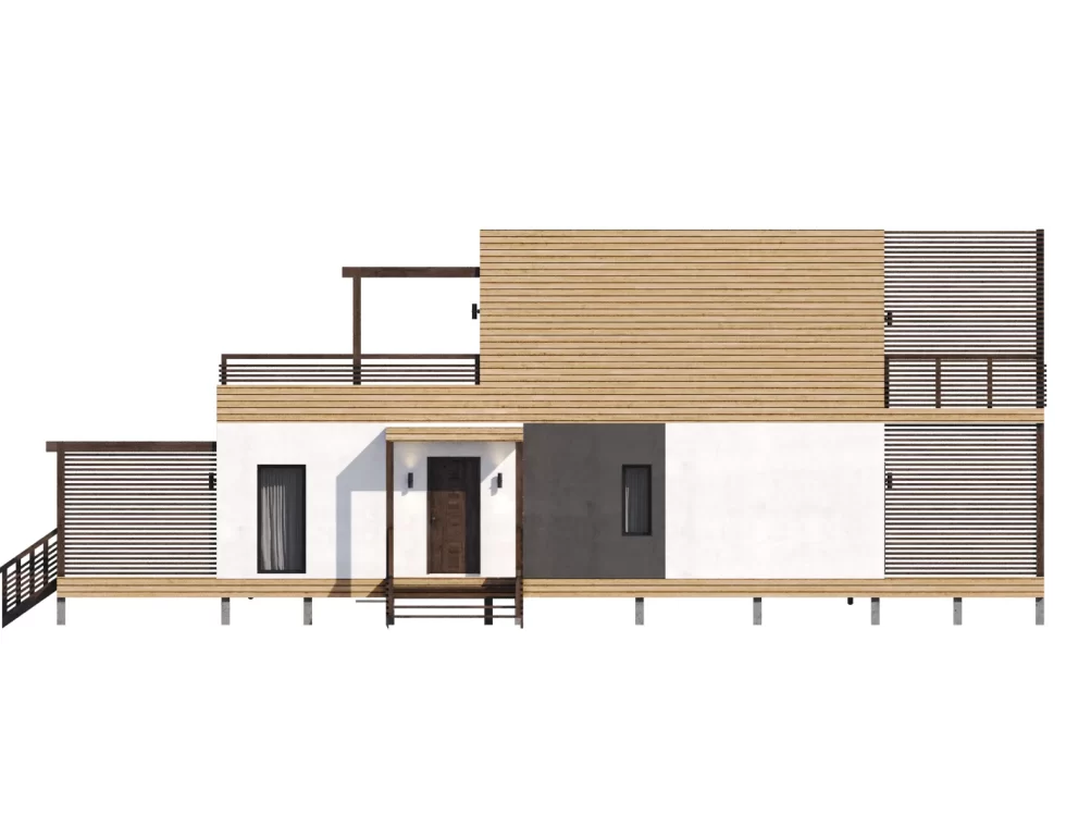 КД-1170: каркасный дом с плоской кровлей