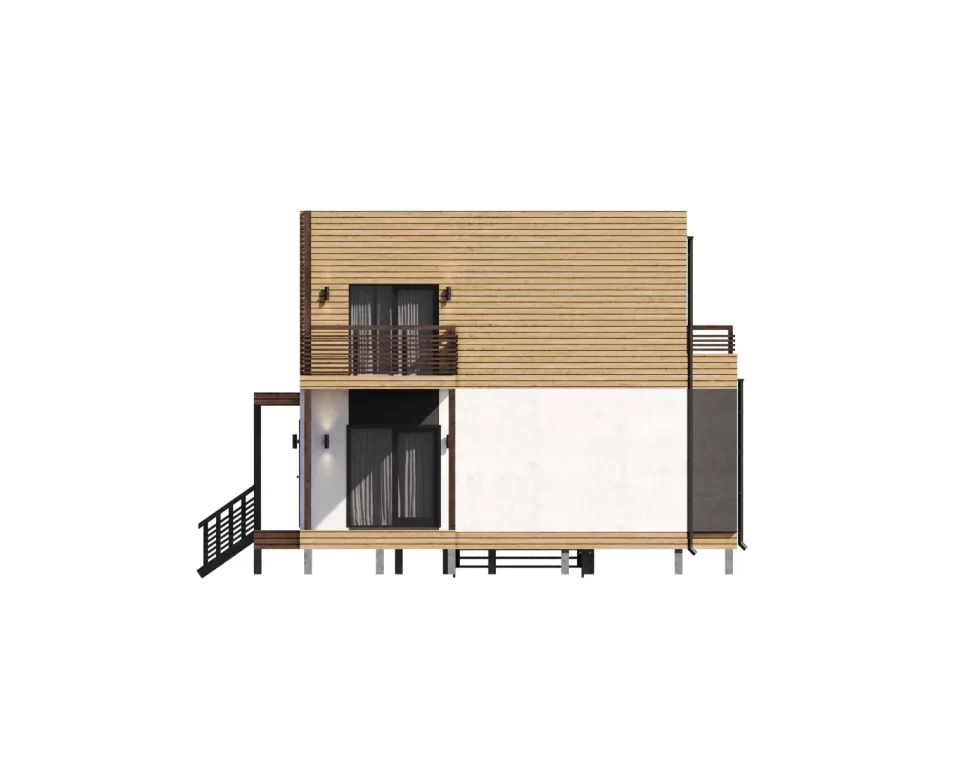 КД-1170: каркасный дом с плоской кровлей