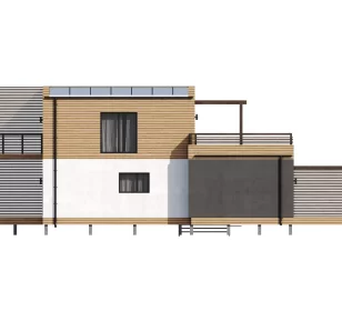 КД-1170: каркасный дом с плоской кровлей