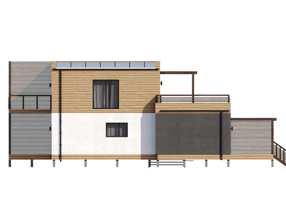 КД-1170: каркасный дом с плоской кровлей