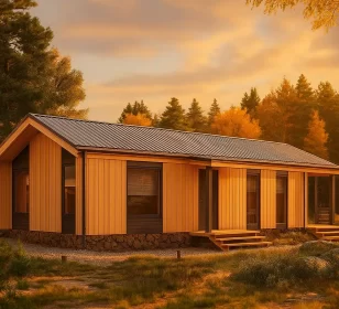 Одноэтажный каркасный дом с открытой верандой и сауной КД-860 фото 2