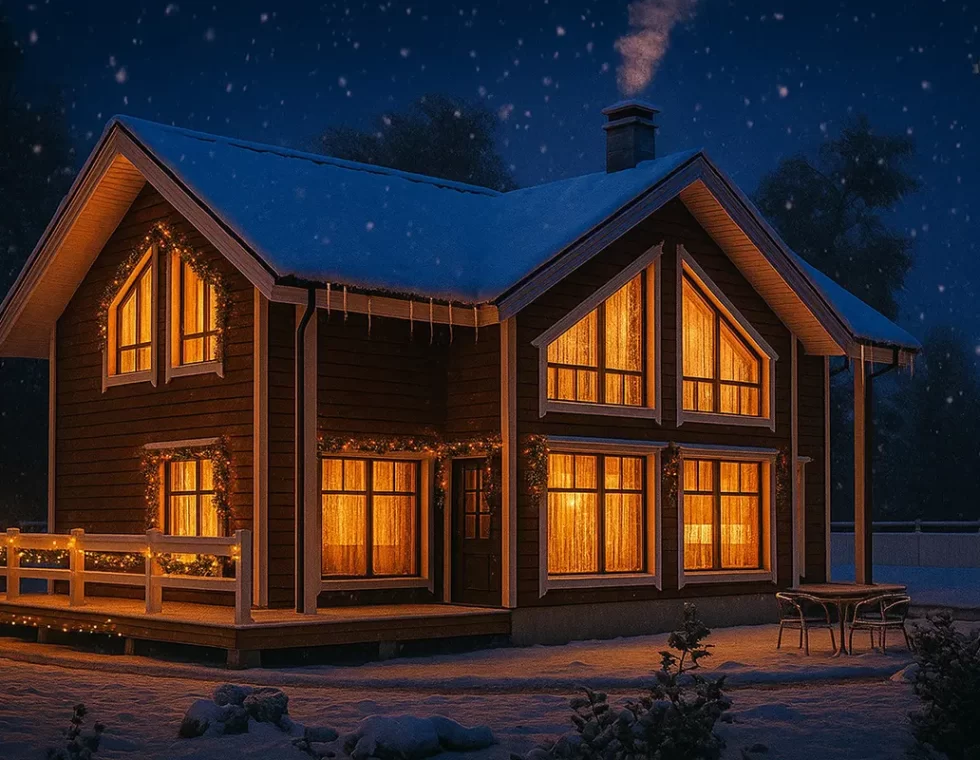 Каркасный дом с мансардой и террасой КД-450 фото 2