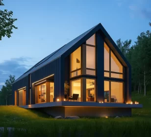 Двухэтажный каркасный дом в стиле Barn House КД-490 фото 2