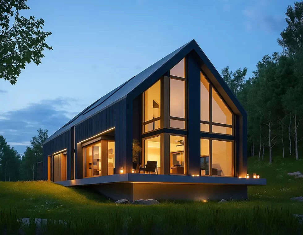 Двухэтажный каркасный дом в стиле Barn House КД-490 фото 2