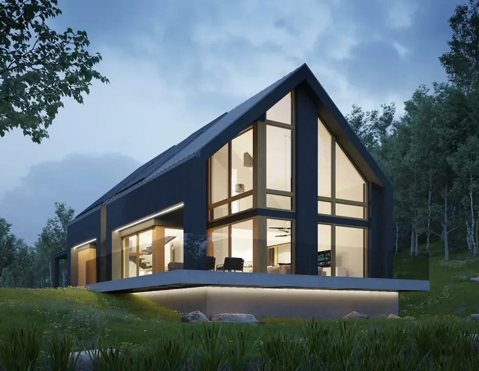 Двухэтажный каркасный дом в стиле Barn House КД-490 фото 3