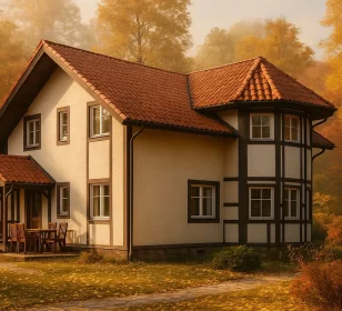 Двухэтажный дом с эркером КД-90 фото 1