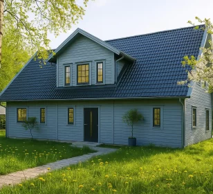 Двухэтажный каркасный дом с террасой и панорамными окнами КД-600 фото 2