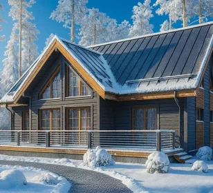 Двухэтажный каркасный дом с высокими потолками КД-800 фото 3