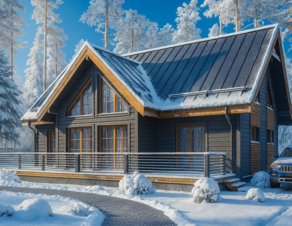 Двухэтажный каркасный дом с высокими потолками КД-800 фото 3