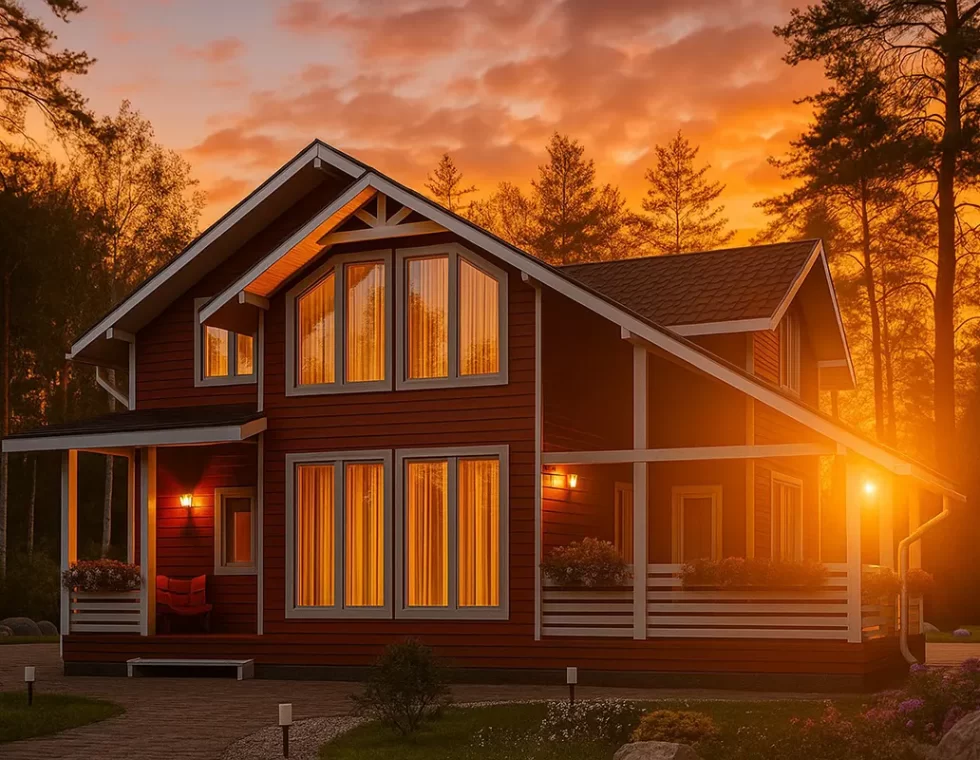 Двухэтажный каркасный дом КД-180 фото