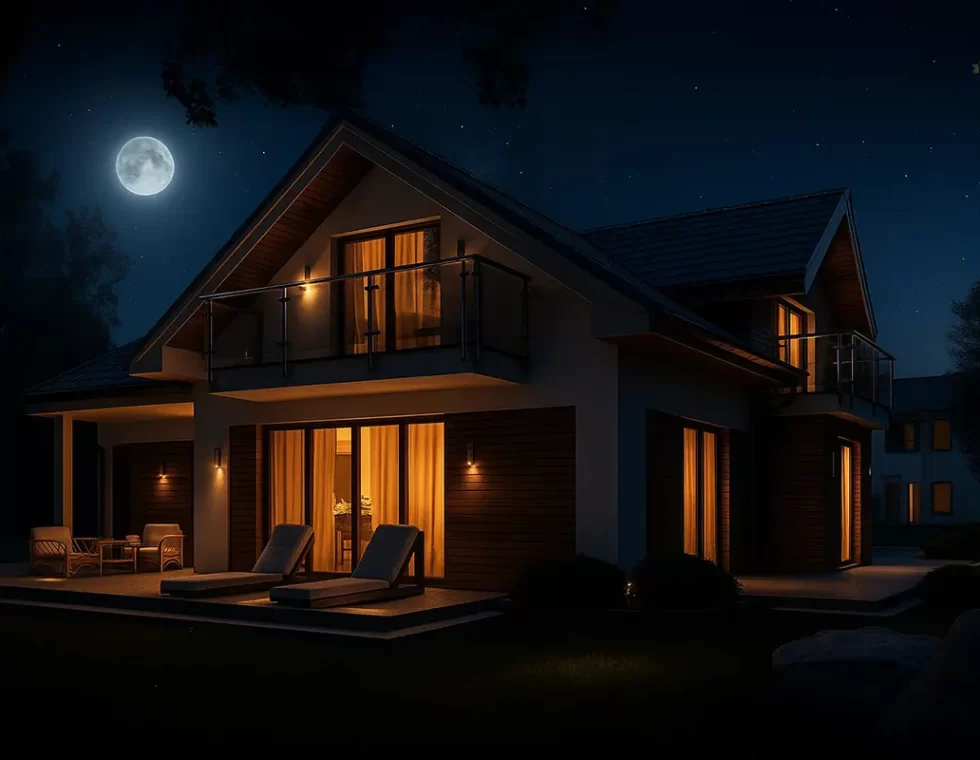 Двухэтажный каркасный дом с балконом и мансардой КД-120 фото 2