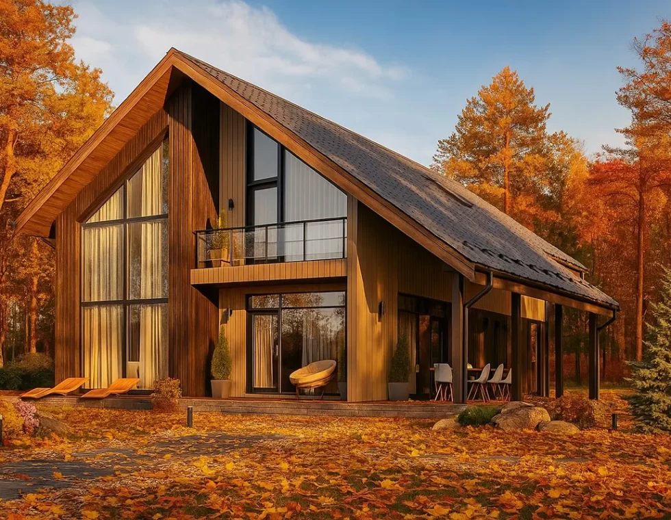 Двухэтажный каркасный дом с террасой КД-650 фото 2