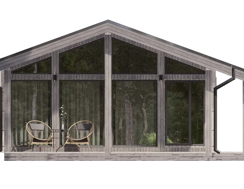 каркасная баня кб-50 фасад 1