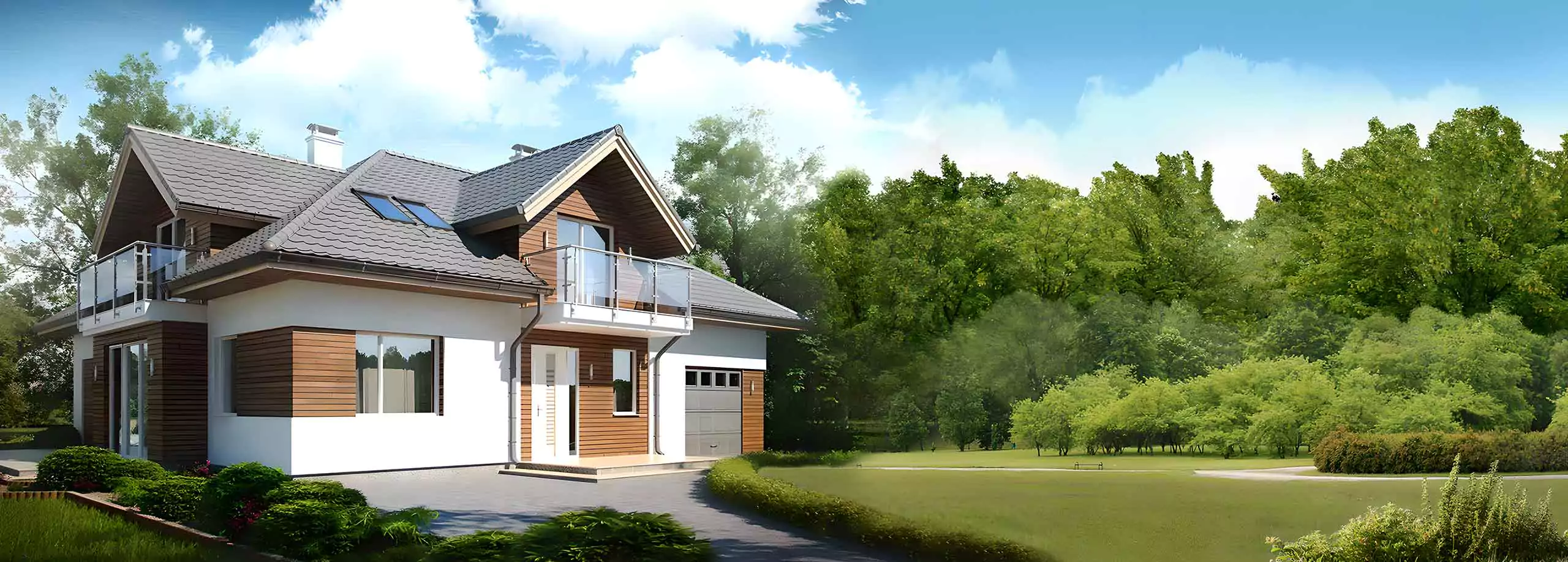 Каркасные дома с балконом