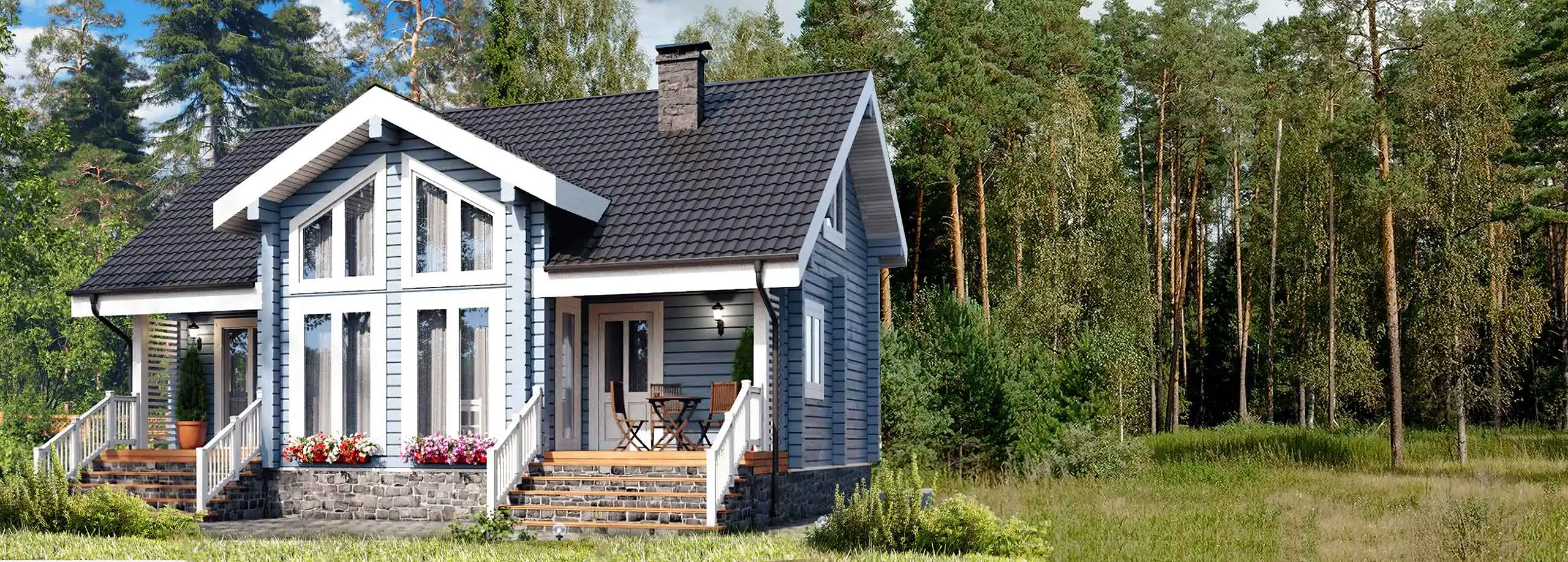 Каркасные дома с двумя входами