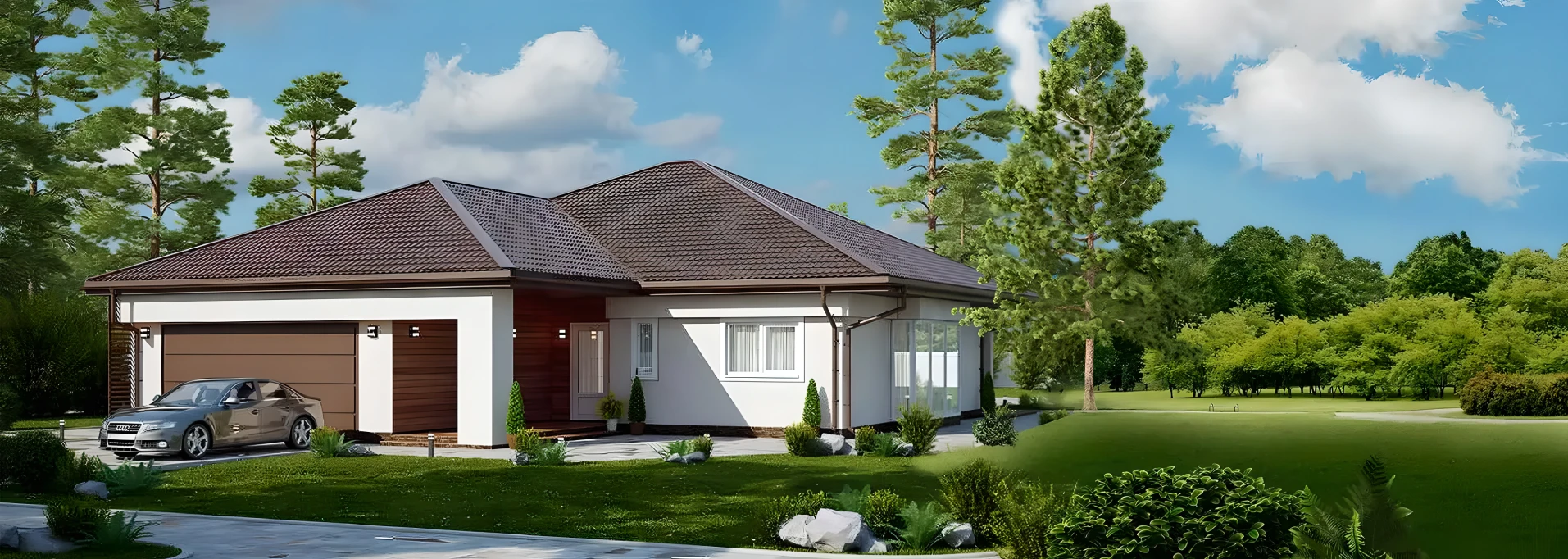 Каркасные дома с гаражом