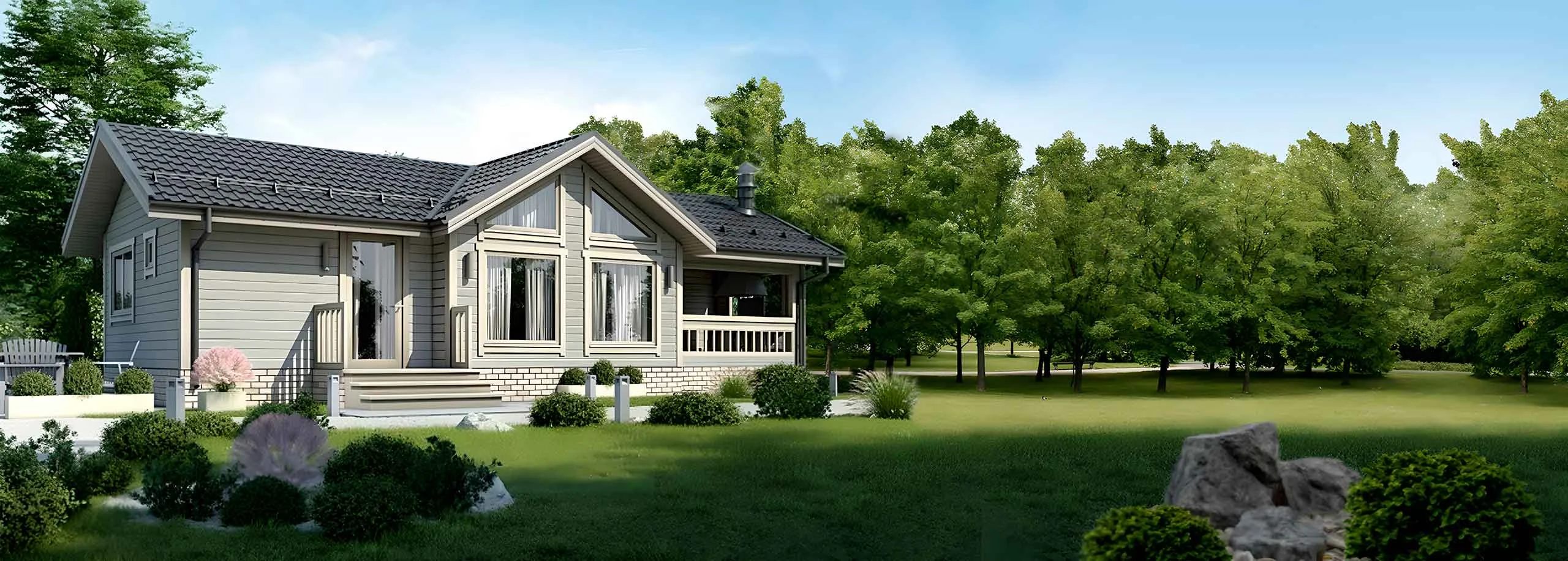 Каркасные дома с крыльцом