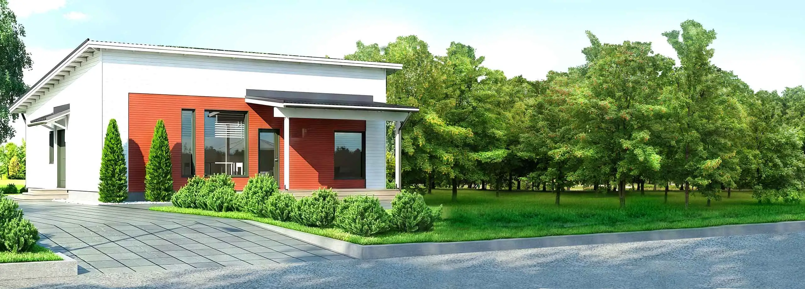 Каркасные дома с односкатной крышей