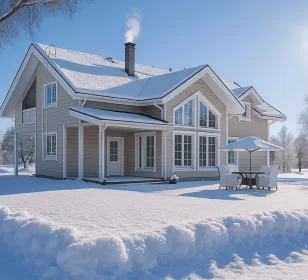 КД-620: двухэтажный каркасный дом с двумя террасами