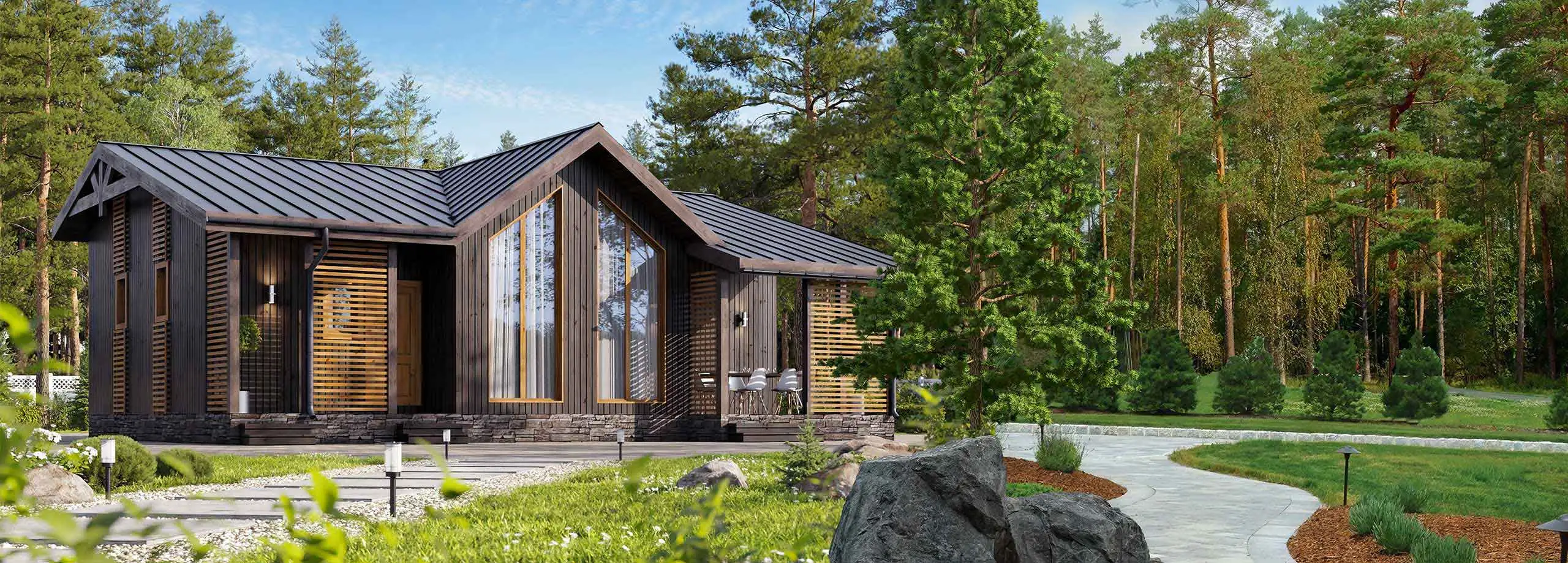 Каркасные дома на 3 спальни