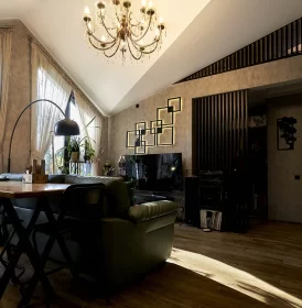 Каркасный дом КД-790 интерьер (гостиная зона)