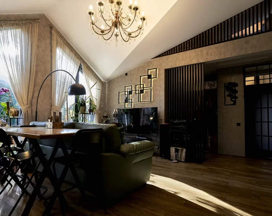 Каркасный дом КД-790 интерьер (гостиная зона)