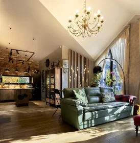 Каркасный дом КД-790 интерьер (кухня-гостиная)