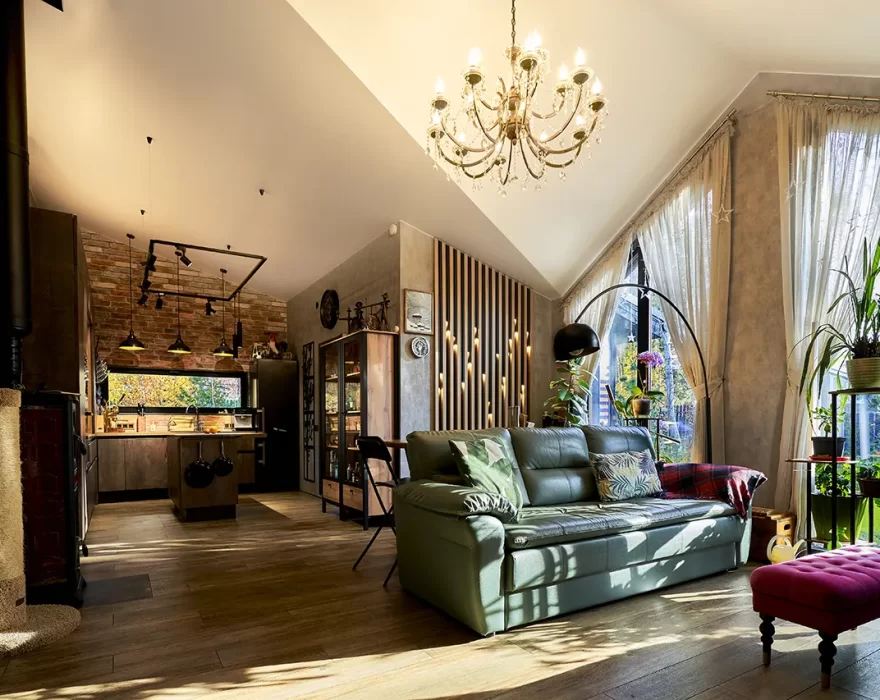 Каркасный дом КД-790 интерьер (кухня-гостиная)