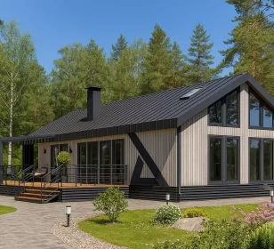 Каркасный дом с мансардой и антресолью КД-220 фото 1