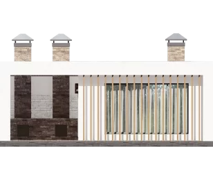 КБ-20 каркасная баня фасад 1