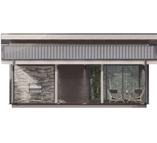 КБ-40 каркасная баня фасад 1