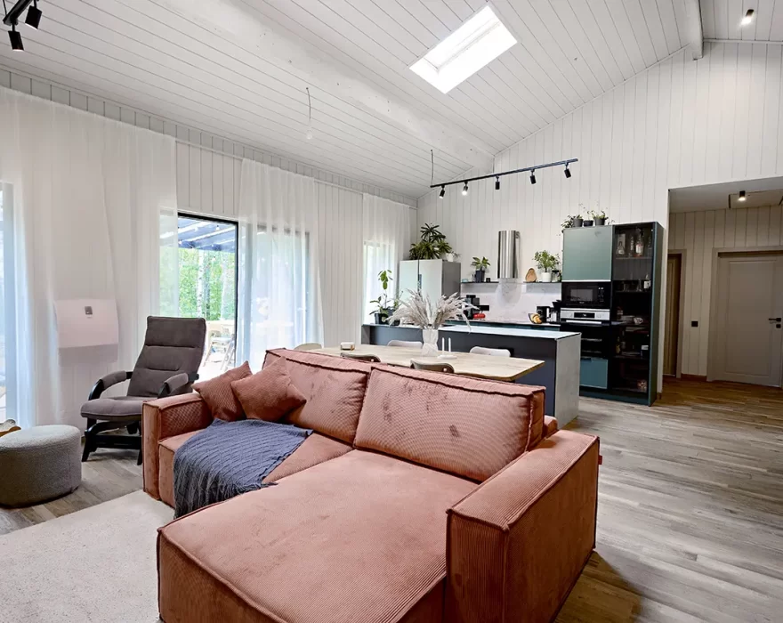 дом КД-1210 интерьер (зона гостиной)