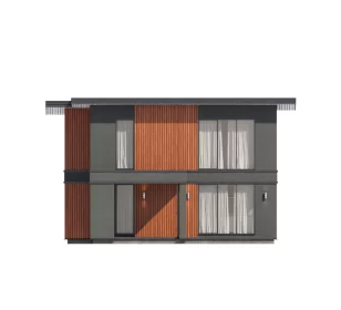 КД-1370 двухэтажный дом с плоской крышей фасад 1