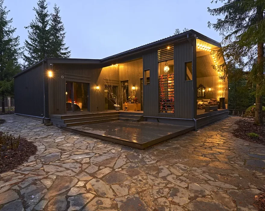 экстерьер углового барнхауса КД-520 в СНТ «Гармония»