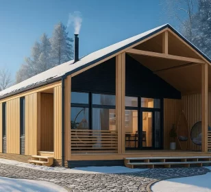 Одноэтажный барнхаус с террасой и высокими потолками КД-670 фото 1