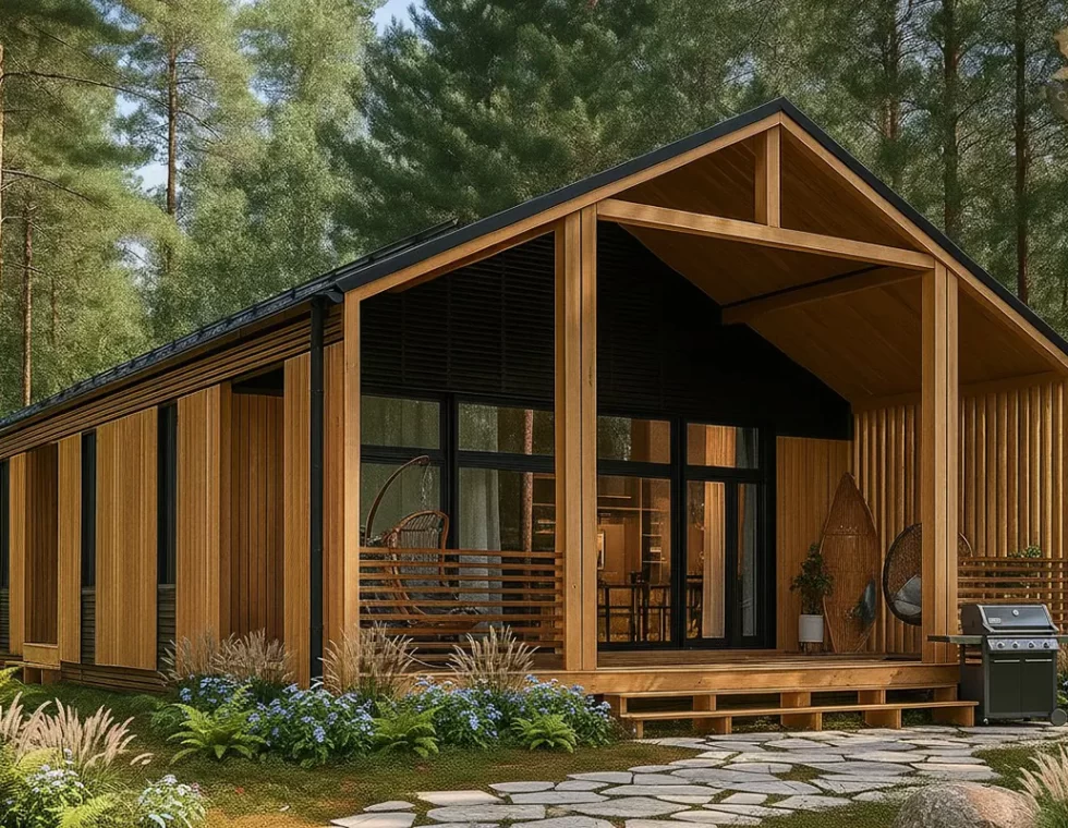 Одноэтажный барнхаус с террасой и высокими потолками КД-670 фото 2