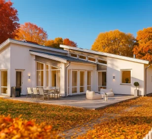 Одноэтажный каркасный дом с открытой террасой КД-610 фото