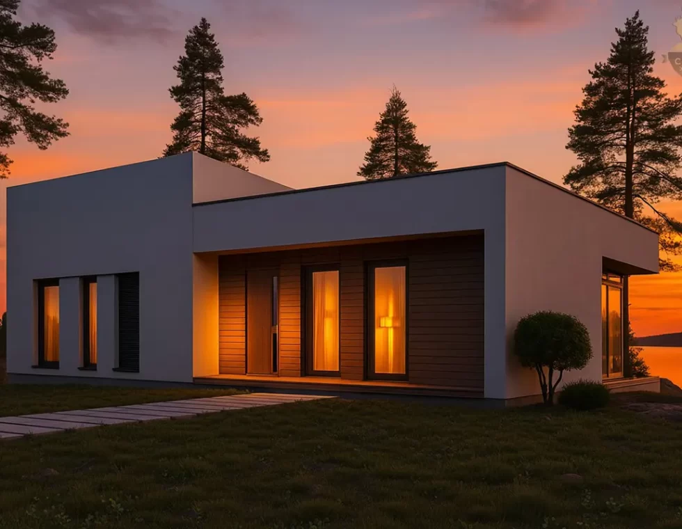 Одноэтажный каркасный дом с плоской крышей КД-640 фото 3