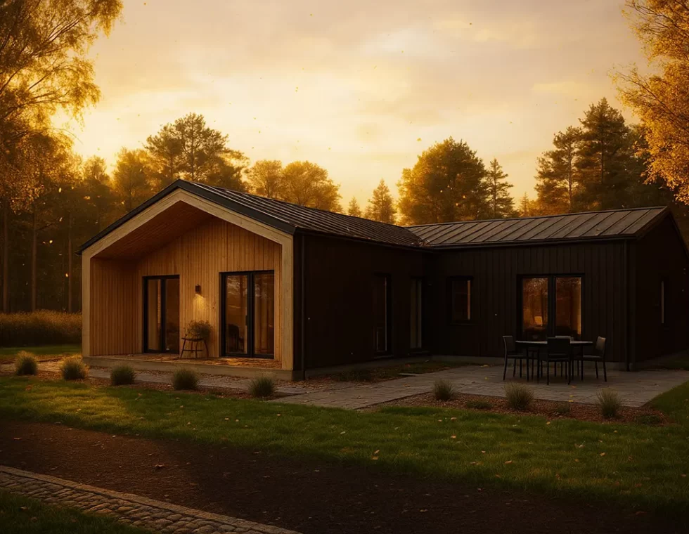 Одноэтажный каркасный дом в стиле Barn House КД-50 фото