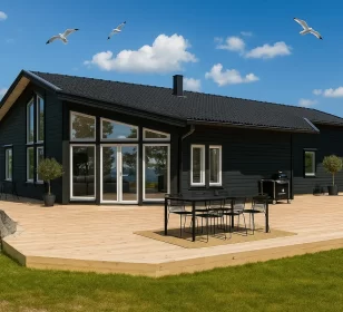 Одноэтажный каркасный дом с камином КД-580 фото 2