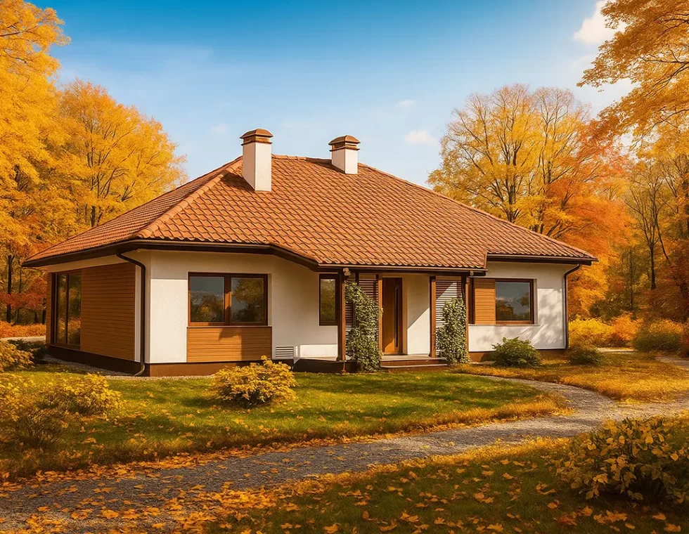 Одноэтажный каркасный дом с крытой террасой КД-240 фото 1