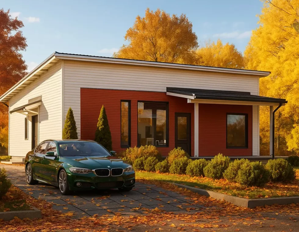 Односкатный каркасный дом КД-570 фото