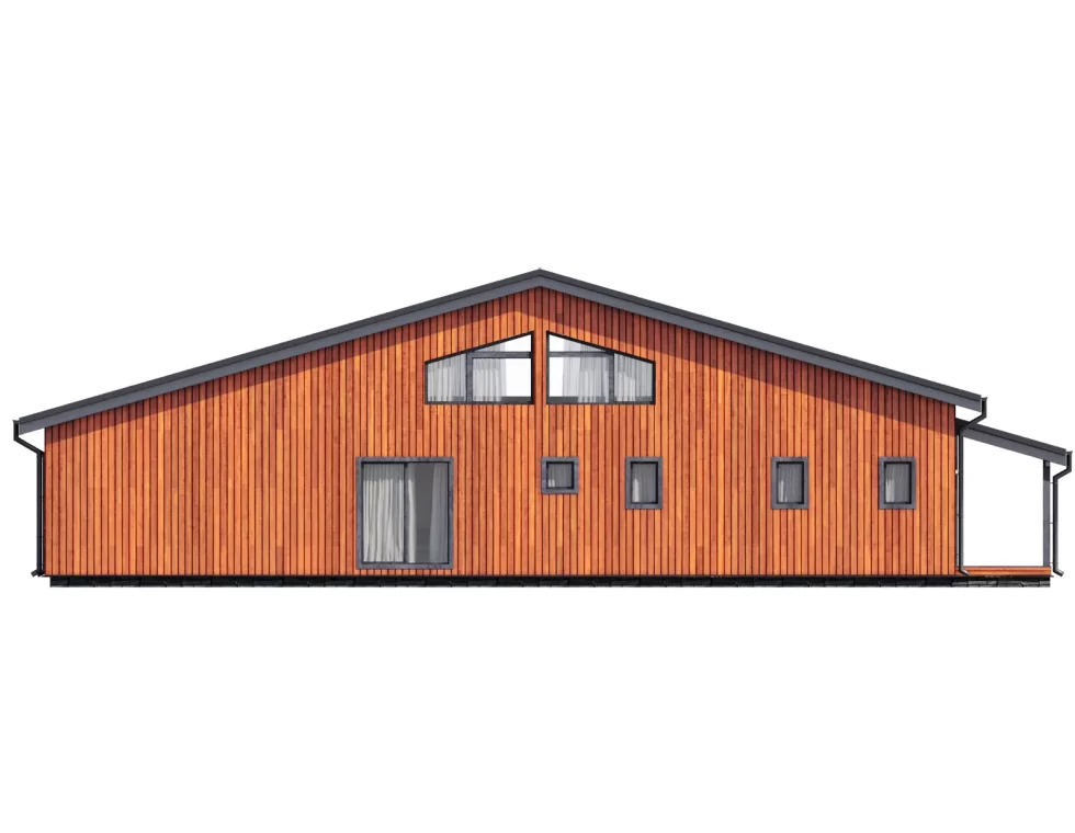 проект каркапроект каркасного дома КД-1180 тыльный фасадсного дома КД-1180