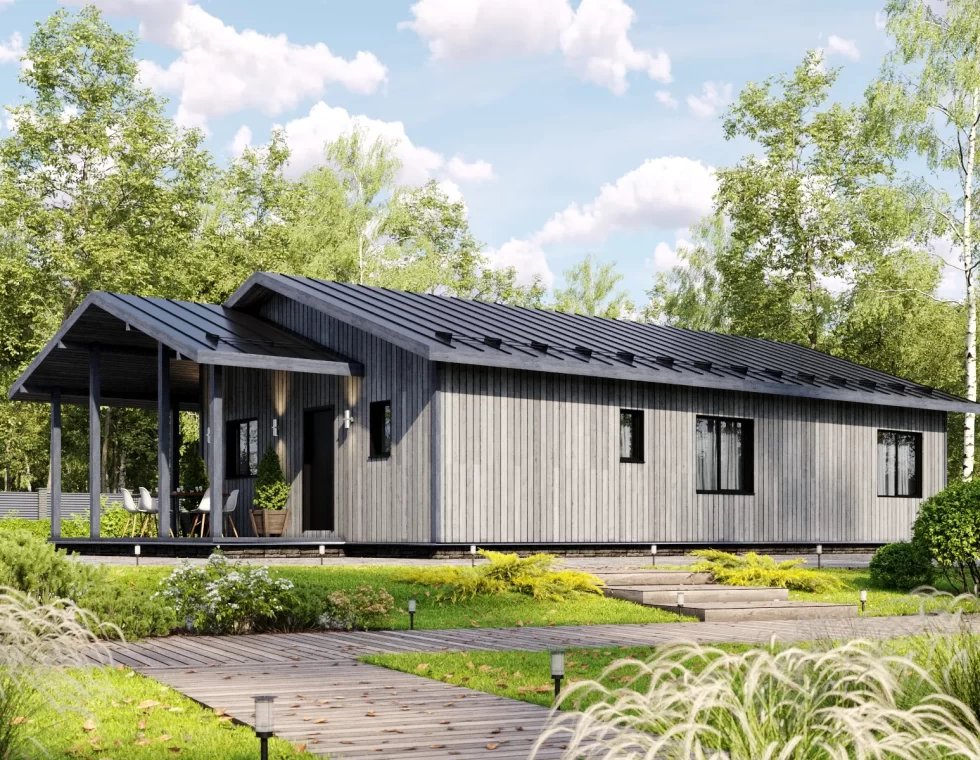 проект каркасного дома КД-1190 главный фасад